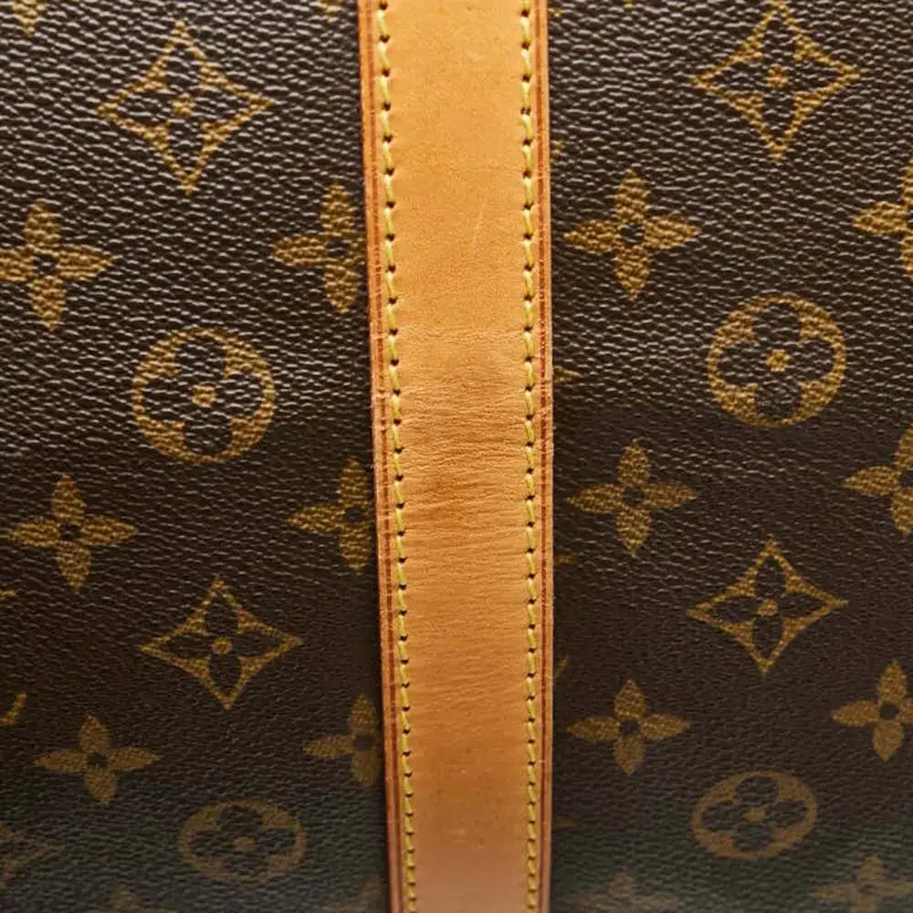 LOUIS VUITTON Authentic Brown Monogram Leather Keepall 60 Boston Bag